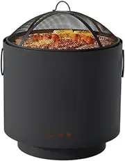 Grillz Fire Pit BBQ 2in1 Camping Barbecue Grill Fire Pit Portable Charcoal Wood Smoker for Outdoor Camping Garden Patio Fireplace