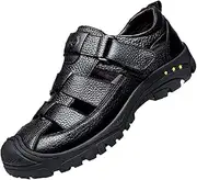 [TangDao] Men Closed Toe Leather Sandal Lightweight Walking Sandals
