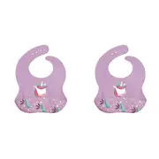 2x Sassi Silicone Bib Sparkly The Unicorn Baby/Childrens Tableware Cutlery 6m+