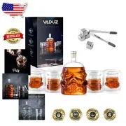 Elegant Whiskey Decanter Set with 4 Glasses & Stones - 750ml Borosilicate Glass