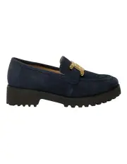 [Easy Steps] Valley Flat Suede Loafers in Navy