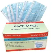 OnebyoneMask 3-Layer Individually Wrapped Packaged Premium Face Mask Pack of 30
