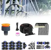 Drip Irrigation System, 360° Bendable Drip Irrigation Kit Automatic System for Garden, Bendable Copper Sprayer Atomizing for Flower Greenhouse Nursery(15m/49.2 Ft)
