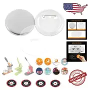 500 DIY Button Maker Sets - 58mm Custom Pin Parts with Tinplate & Plastic