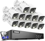 ANNKE 16CH Home Security Camera System, 5-in-1 3K Lite DVR Recorder with AI Human/Vehicle Detection, 12X 3K Wired IP67 Waterproof CCTV Bullet Cam with Smart Dual Light, One-Way Audio, 2TB Hard Drive
