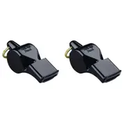 2PK Fox 40 Summit Pearl Whistle Coach Accessory w/ Breakaway Lanyard Black