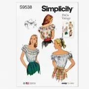 Retro Chic Pullover Blouse Sewing Kit, Code S9538, Sizes 4-12, Multicolor