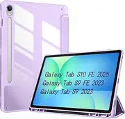 ProCase Protective Case for Galaxy Tab S10 FE 2025 / S9 FE 10.9" / Tab S9 11" 2023, Slim Stand Hard Back Tablet Shell Smart Cover -Lavender