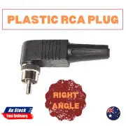 PLASTIC RCA RIGHT ANGLE PLUG BLACK