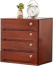 Wooden Desktop Storage Box, 4-Layer Solid Wood Desktop, Lockable Drawer File Cabinet, Data Cabinet Can Store A4 Paper, Magazines, and Documents (Size : 40×28×41cm)
