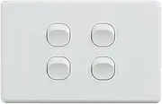 4C | Classic 4 Gang Switch 250V 16AX | Horizontal