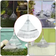 Garden Leaf Rake Lightweight Telescopic Metal Rake for RV Camping Gardening