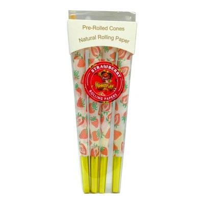 Honeypuff Strawberry King Size Classic Pre Rolled Cones Rolling Paper - 8 Cones