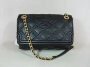 NEW Tory Burch Black Soft Fleming Convertible Shoulder Bag $598