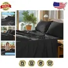 Luxury 1000 Thread Count Egyptian Cotton Sheets Set - Full Size - 4 PC Black