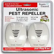 Sonic Pest Repeller Ultrasonic Twin Pack Mice Rat Ant Spider Vermin Control 240v