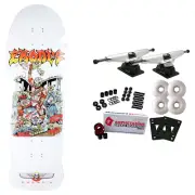 Brand-X Old School Skateboard Complete Exodus Killing Crew White 10.25" x 31"