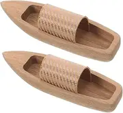 jojofuny 2Pcs Unfinished Wooden Canoe Model Ornaments Rustic Wood Boat Decor for Crafting Unique Water Play Experience Durable Wooden Sailboat for Home Office Bedroom Decoration