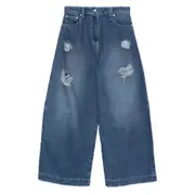 [Simone Rocha] Simone Rocha Distressed Frayed Jeans 6 UK BLUE