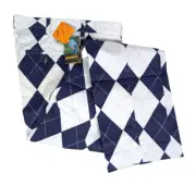 NWT LOUDMOUTH Golf Flat Front Pants Navy White Argyle Sz 36 x 40