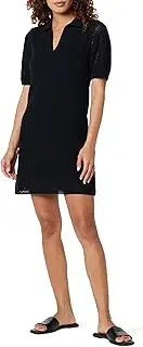 [The Drop] Women's Melia Collared Crochet Micro Mini Dress Black, XS