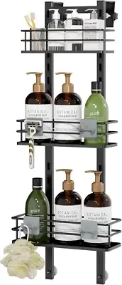 Adjustable Hanging over the Shower Door Caddy with Hooks, Bathroom Organizer She