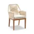 NEW Hugo Outdoor Aluminium And Rope Dining Chair In Teak Look - Outdoor Chairs