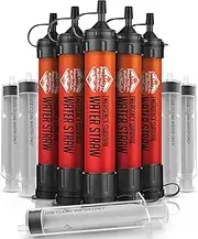 5 High-Capacity Emergency Water Straws – Lightweight, Reusable, 1800-gallon Filters for Camping, Hiking, Travel, Biking, Survival, and Emergencies. No Expiration Date, Perfect for preparedness
