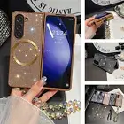 For Samsung Galaxy Z Fold6/Fold5/Fold4/Fold3 Glitter Diamond Magnetic Strap Case