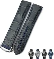 [CEKGDB] 20mm 22mm Leather Cowhide Rubber Watchbands Fit For Omega Seamaster Planet Ocean 600 GMT Orange Watch Strap