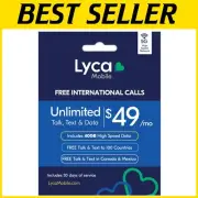 Lyca Mobile Prepaid 5G/4G SIM - $49 Plan with Unlimited Talk, Text & 40GB Data