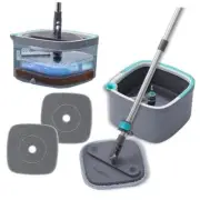 Square Spin Mop & Bucket Smart Floor Mop with Mop Bucket with 2 Mop Pads