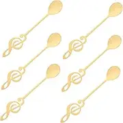 LIFKOME 6pcs Musical Note Stainless Steel Spoons Teaspoons for Ice Cream Desserts Unique Tableware for Home Cafe Restaurant Easy to Clean Lasting
