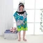 Girls Microfiber Cloak Towel Bathrobe Hooded Hooded Poncho Towel Towel Robe