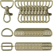 [rockible] 50 Pieces Keychain Swivel Hooks Keychain Clip Clasps Swivel Hook Hardware for DIY Crafts