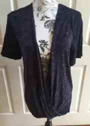 Philosophy Navy Combo Scoop Open Front Rayon Blend Blouse Women's Size Medium