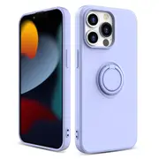 ZUSLAB Silicone Stand Case for iPhone 13 Pro 6.1" Magnetic Finger Ring Kickstand Bumper Protective Cover for Apple - Light Plum
