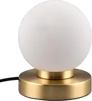 Reality Leuchten Prinz II R54011008 Table Lamp Metal Brass Matt Glass White Excl. 1x E14 On/Off Touch