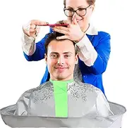 YQkangzhu Professional Hair Cutting Cape, Salon Barber Cape, Waterproof Haircut Cloak Umbrella Hair Catcher, Foldable Hairdresser Gown Apron, Men Women Hairdressing Supplies for Barber and Stylists
