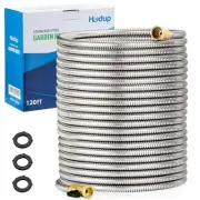 120FT Metal Garden Hose Stainless Steel - Kink-Free Flexible Water Hose with ...