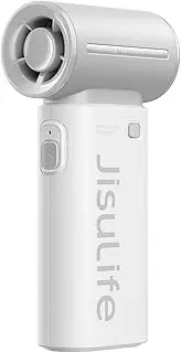 JISULIFE Portable Turbo Fan, Powerful Cooling Handheld Fan, 40000 RPM Hight Speed, 5 Speeds Rechargeable, Lanyard, Mini Pocket Design, Personal Travel Essentials for Men Women, Makeup, Outdoor Grey