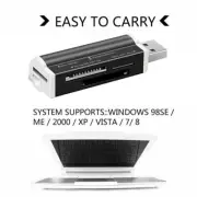 Aluminium Multi Card Reader SDHC SDXC Micro SD Memory Stick M2 BLACK All in One