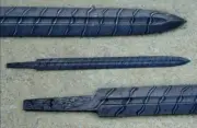 Handmade Damascus Steel Full Tang Double Edge Sword Blank Blade With Sheath