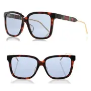 NEW Gucci Square Sunglasses GG0599SA Tortoiseshell Pearlescent Havana Blue