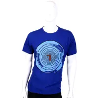 在飛比找Yahoo奇摩購物中心優惠-TRUSSARDI 寶藍色漩渦圖騰短袖T恤