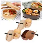 Japanese Style Bento Box Wood Lunch Box with Chopsticks for Women Men Child