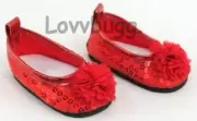 Sequins Red Sequin Flowers Shoes for American Girl 18" Doll Shoes FREESHIP ADDS!