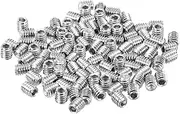 uxcell 100Pcs Hex Socket Grub Screw, 8-32x3/16 304 Stainless Steel Head Socket Set Screws Flat Point Grub Bolt for Door Handles, Light Fixture Repair