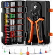 Non-Insulated Ferrule Crimping Tool Kit Self-Adjusting Crimping Pliers Tools