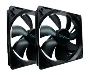 CF214S-BK 140mm 4pin Molex & 3pin Motherboard Black Silent Case Fan (2-pk)